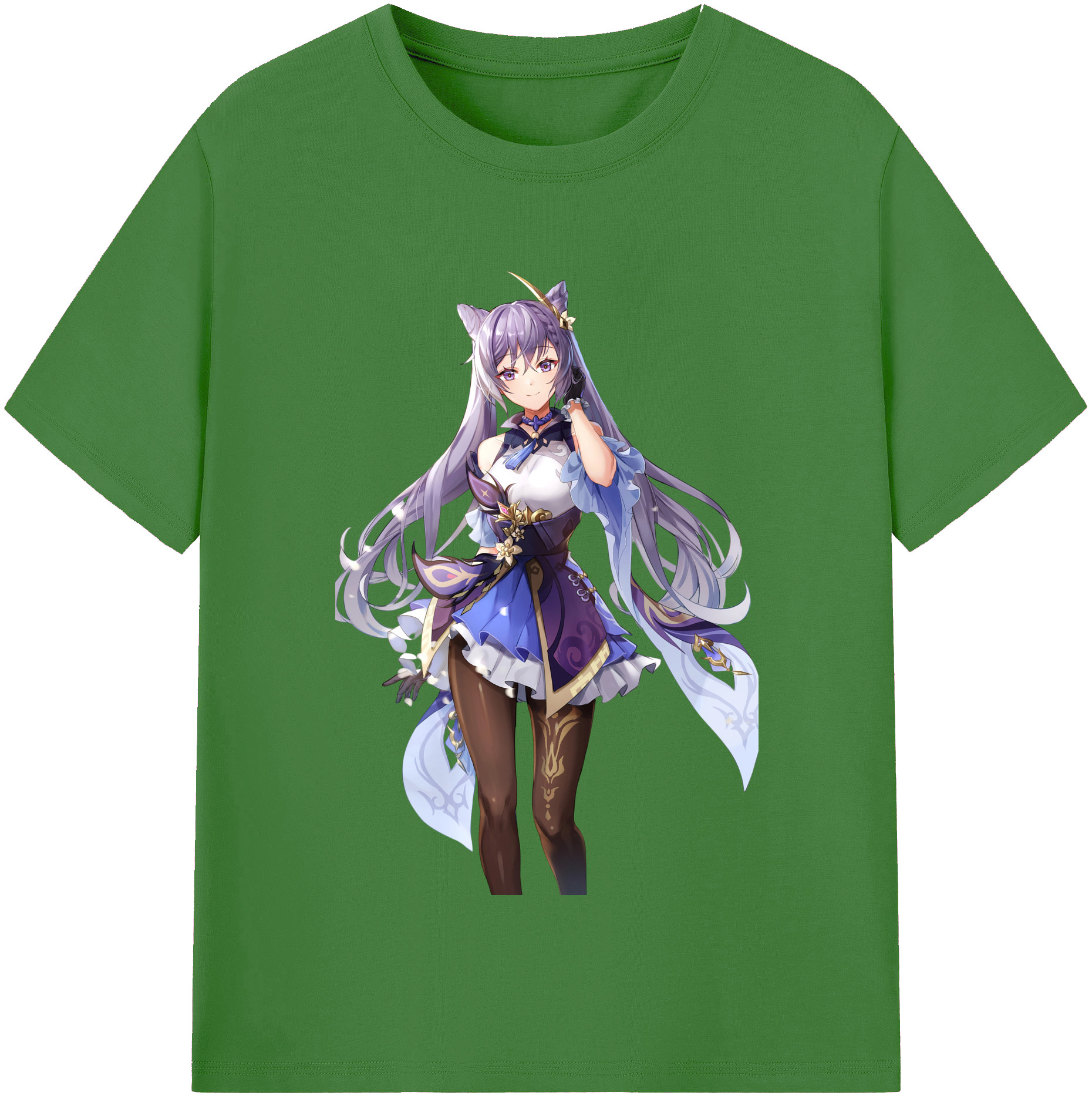げんし神 刻晴 こくせい genshin Kokusei レディースカジュアルプリントTシャツ（綿100％）